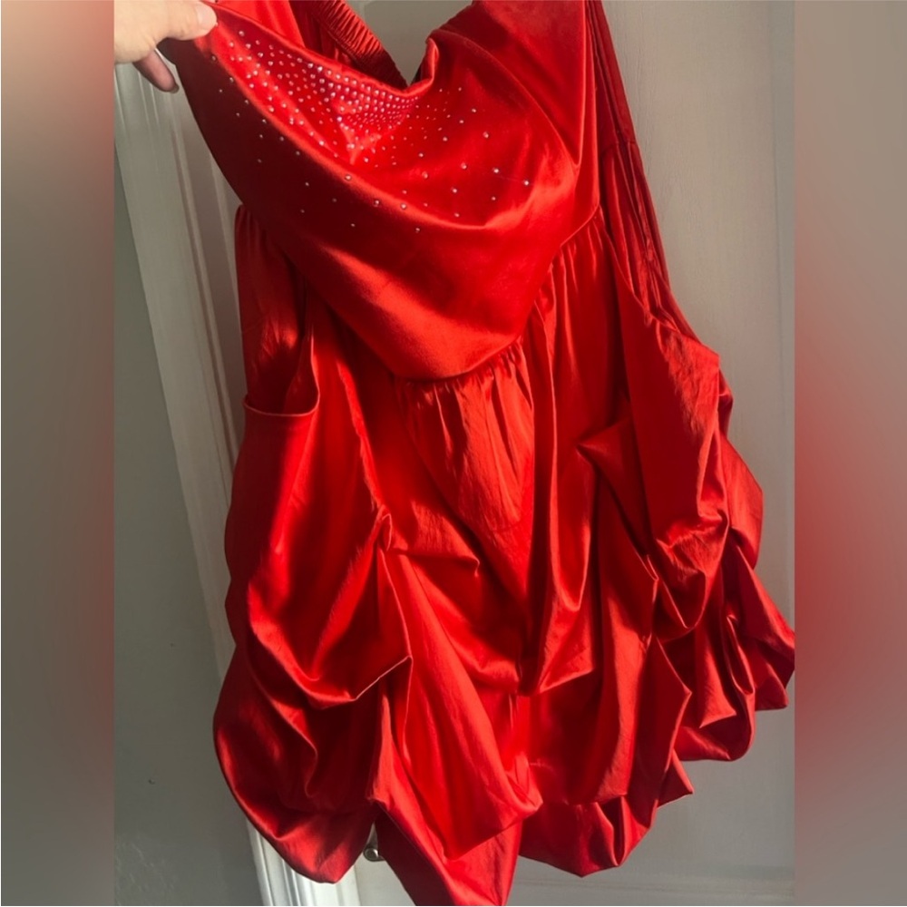 Torrid Red Draped Dress with Rhinestone Detail